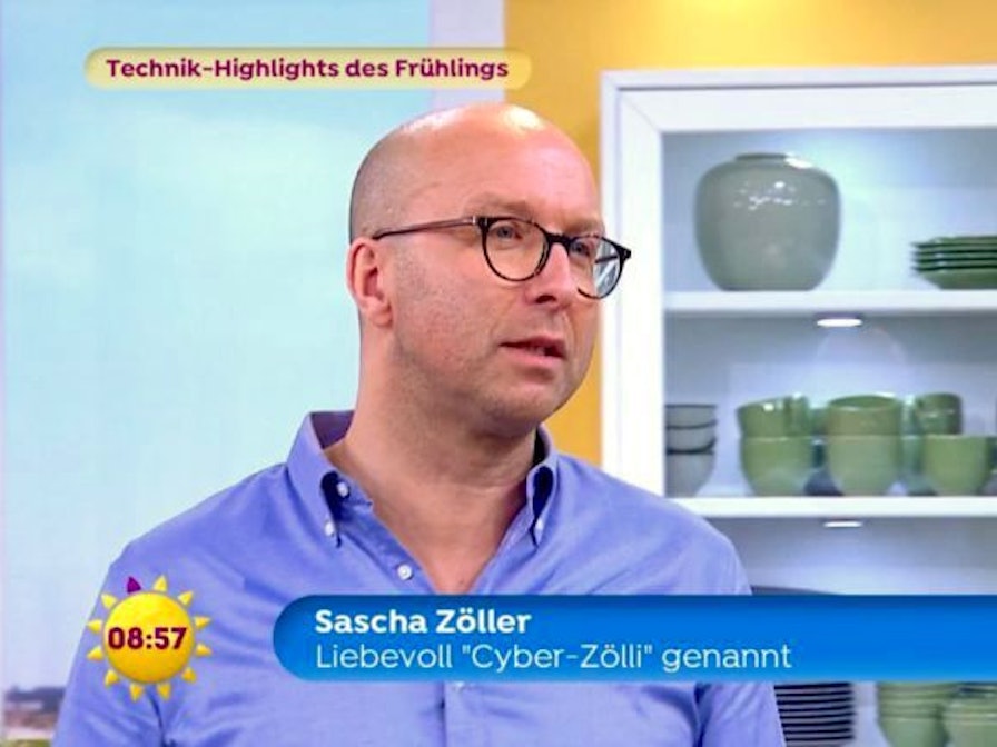 Der Kölner „Cyber-Zölli“ im Gespräch beim Sat1-Frühstücksfernsehen.