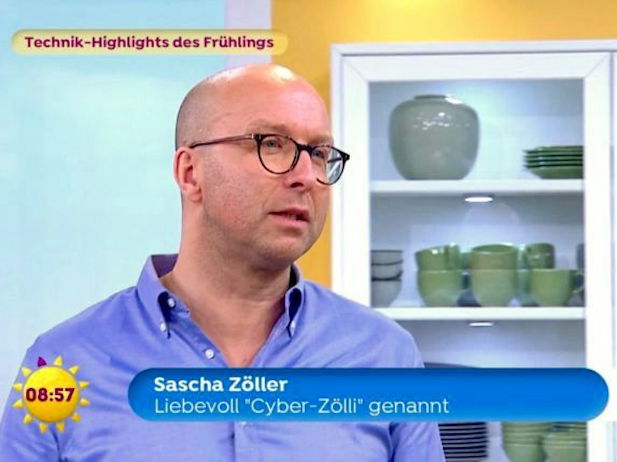 Der Kölner „Cyber-Zölli“ im Gespräch beim Sat1-Frühstücksfernsehen.
