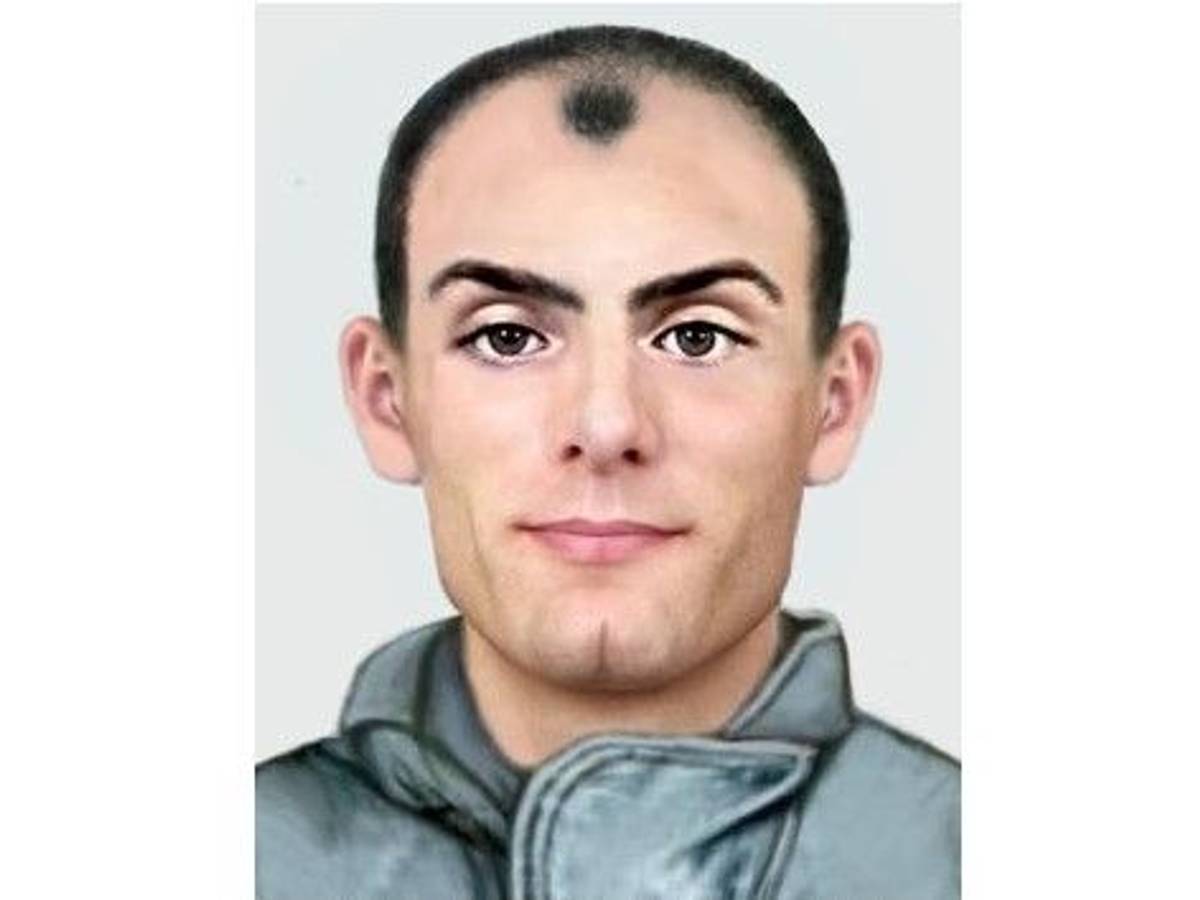 Mit dieser grafischen Rekonstruktion des Gesichts eines Mordopfers hoffen die Ermittler, einen 29 Jahre alten Mordfall doch noch aufzuklären. Der 25 bis 35 Jahre alte Mann war in Kaarst in der Nähe der Autobahn A52 erschossen aufgefunden worden.