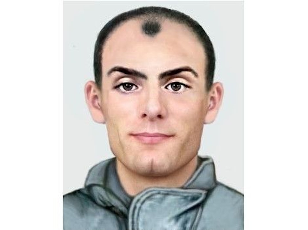 Mit dieser grafischen Rekonstruktion des Gesichts eines Mordopfers hoffen die Ermittler, einen 29 Jahre alten Mordfall doch noch aufzuklären. Der 25 bis 35 Jahre alte Mann war in Kaarst in der Nähe der Autobahn A52 erschossen aufgefunden worden.