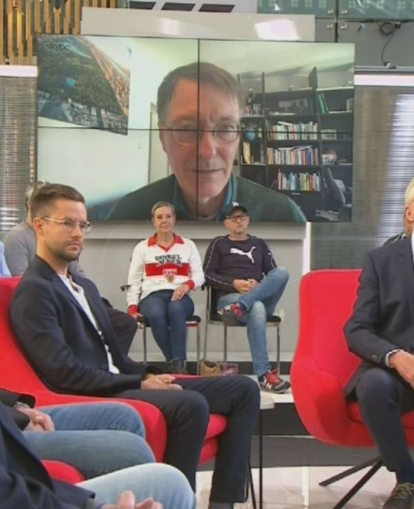 Karl Lauterbach ist im Doppelpass auf Sport1 zugeschaltet.