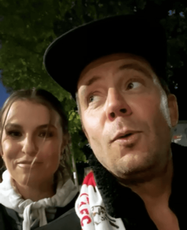 Lorenz Büffel und Laura Wontorra im Video von Büffels Instagram-Story (24. Oktober 2021)