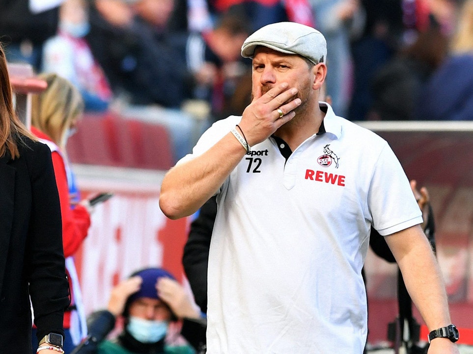 Steffen Baumgart vor dem Spiel seines 1. FC Köln gegen Bayer 04 Leverkusen.