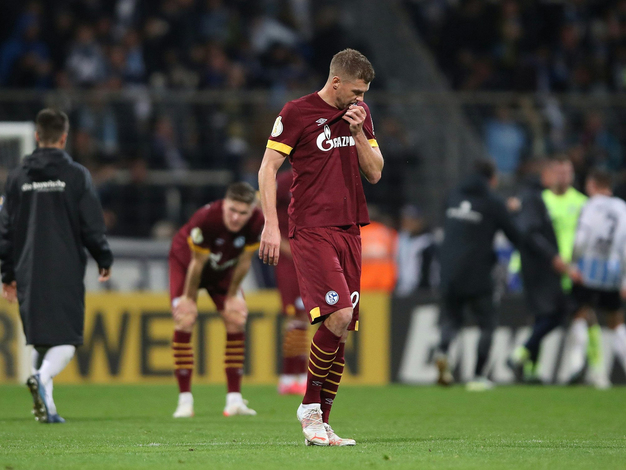 Simon Terodde (FC Schalke 04) nach dem Pokal-Aus bei 1860 München.