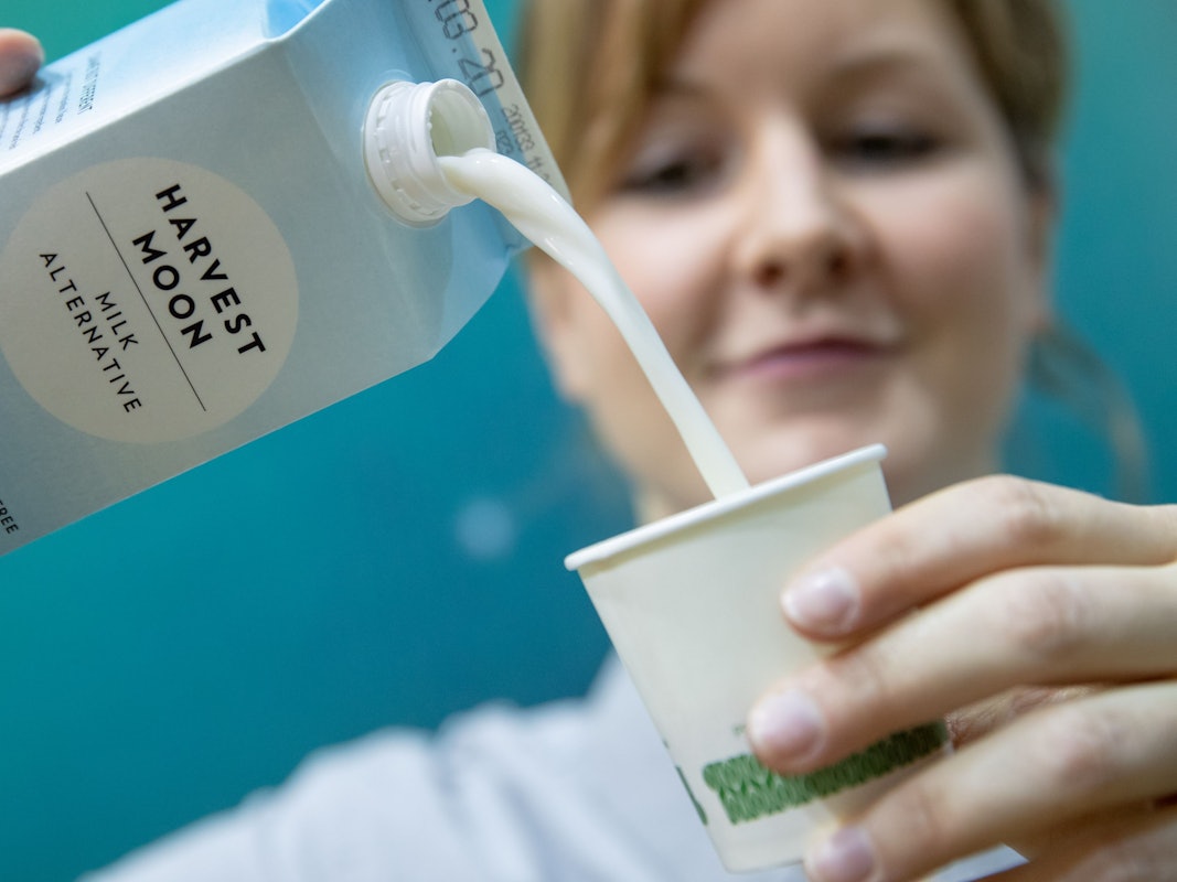 Alternative zu Milch: Hafermilch erfreut sich bei vielen großer Beliebtheit. Zumal sie laktosefrei und gut fürs Klima ist. Doch wie haben die einzelnen Produkte abgeschnitten? Unser Archivbild wurde 2020 aufgenommen.