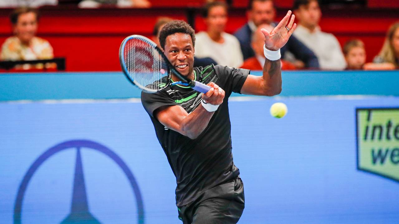 Gaël Monfils am 28. Oktober 2021 beim ATP-Turnier in Wien im Match gegen Diego Schwartzman.
