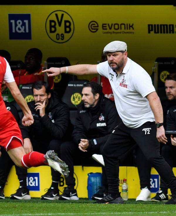Steffen Baumgart beim Auswärtsspiel gegen Borussia Dortmund am 30. Oktober 2021.