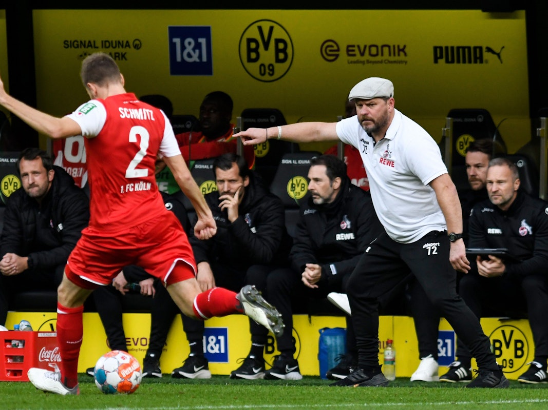 Steffen Baumgart beim Auswärtsspiel gegen Borussia Dortmund am 30. Oktober 2021.