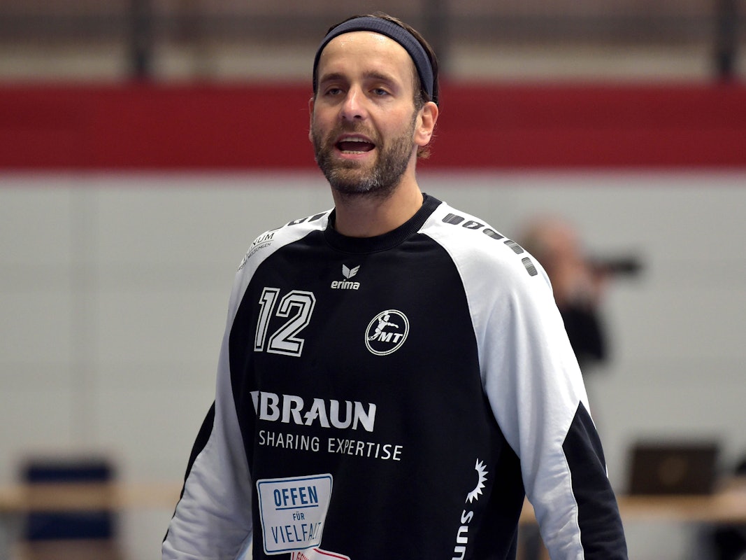 Silvio Heinevetter während eines Handball-Spiels in Minden