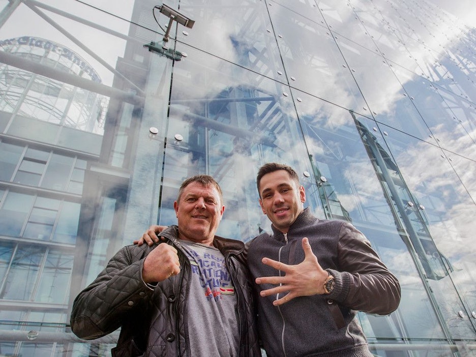 Box-Weltmeister Felix Sturm und Manager Roland Bebak, hier beim Express-Besuch im Februar 2016