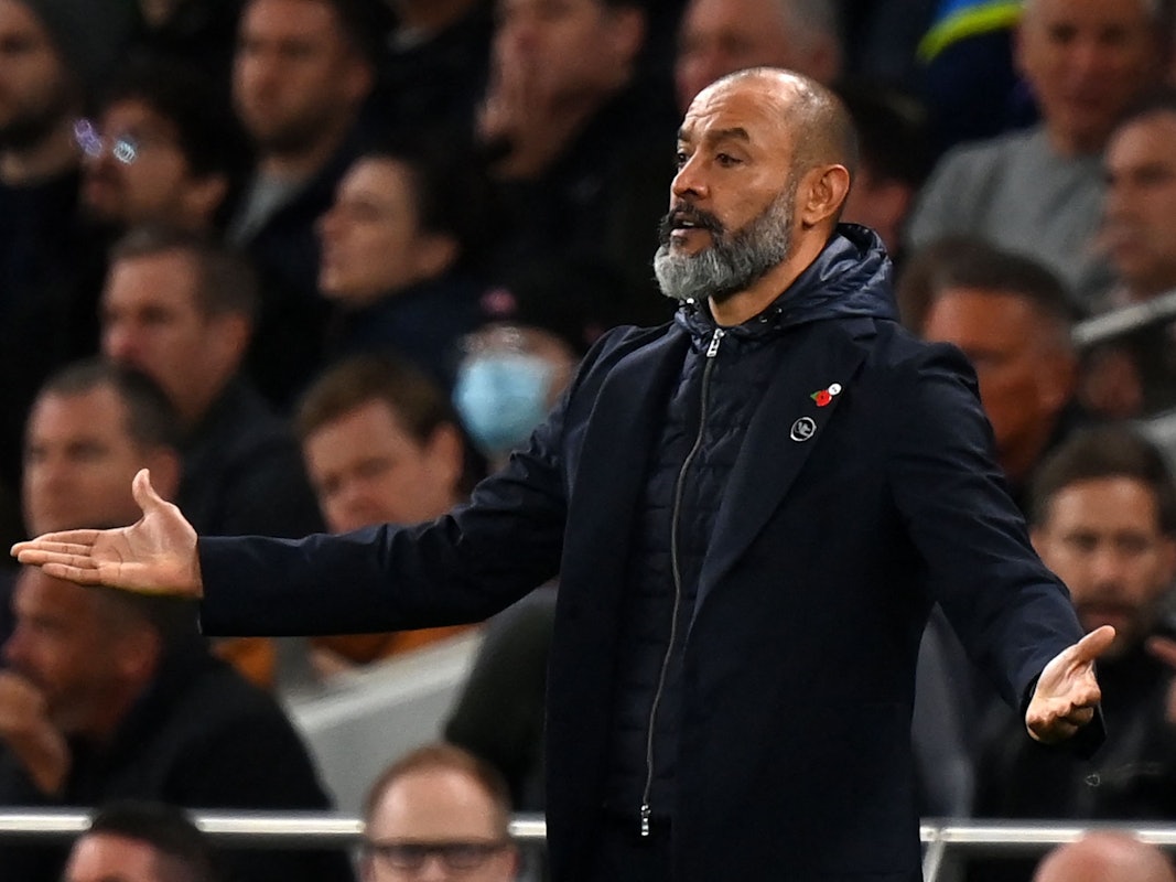 Nuno Espirito Santo streckt die Arme aus.