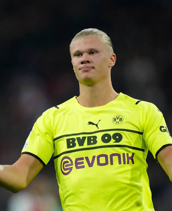 Erling Haaland, hier bei der Champions-League-Niederlage von Borussia Dortmund bei Ajax Amsterdam im Oktober 2021