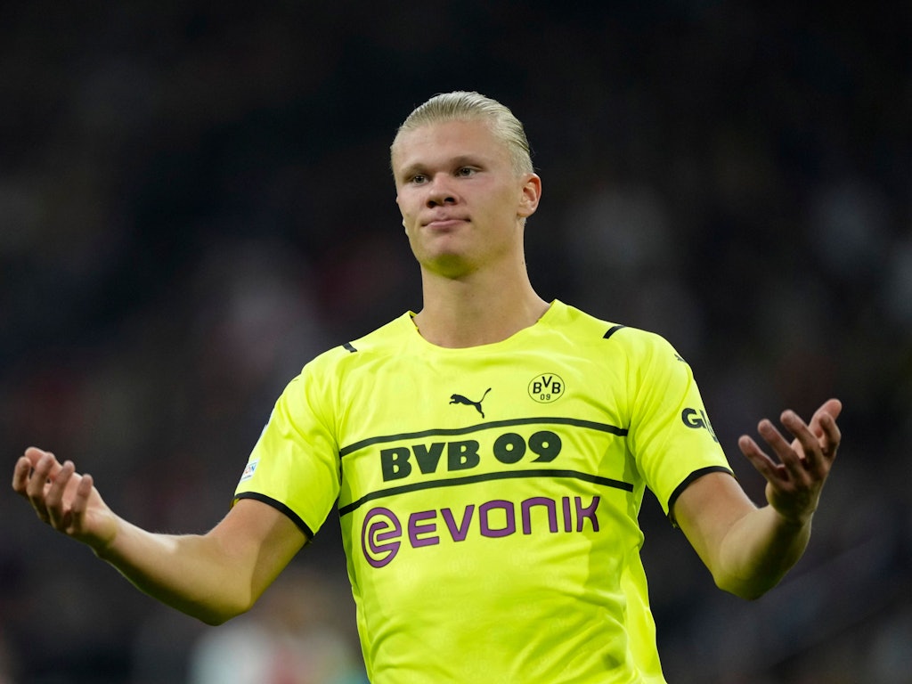 Erling Haaland, hier bei der Champions-League-Niederlage von Borussia Dortmund bei Ajax Amsterdam im Oktober 2021