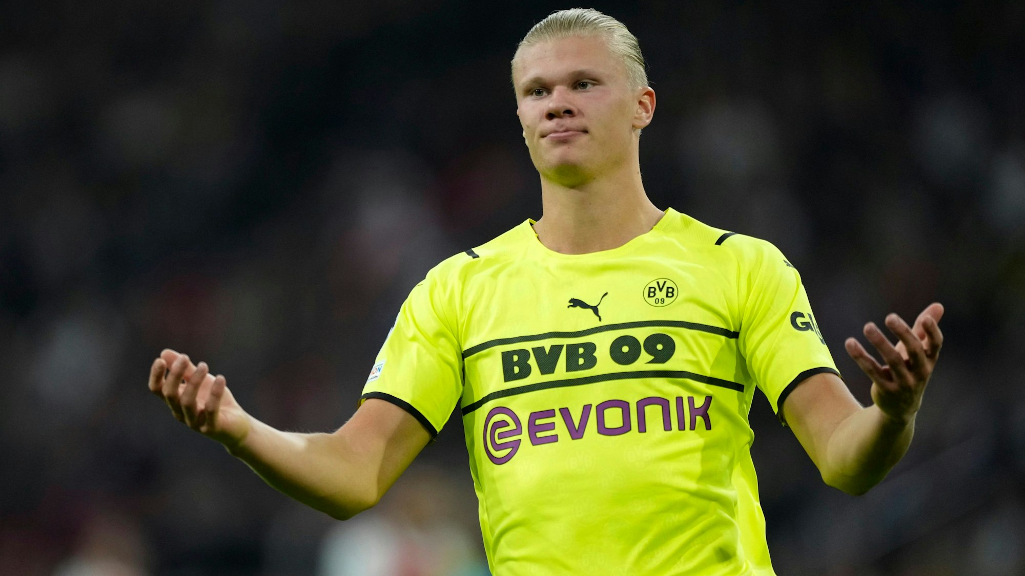 Erling Haaland, hier bei der Champions-League-Niederlage von Borussia Dortmund bei Ajax Amsterdam im Oktober 2021
