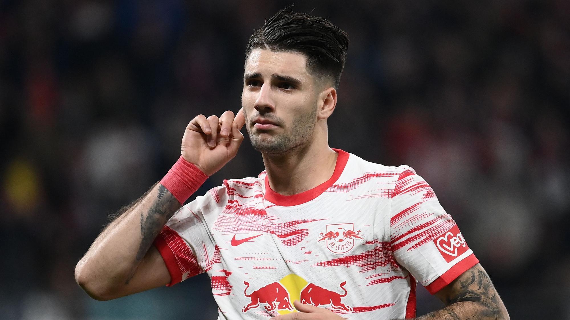 Dominik Szoboszlai jubelt über sein Tor gegen paris Saint-Germain