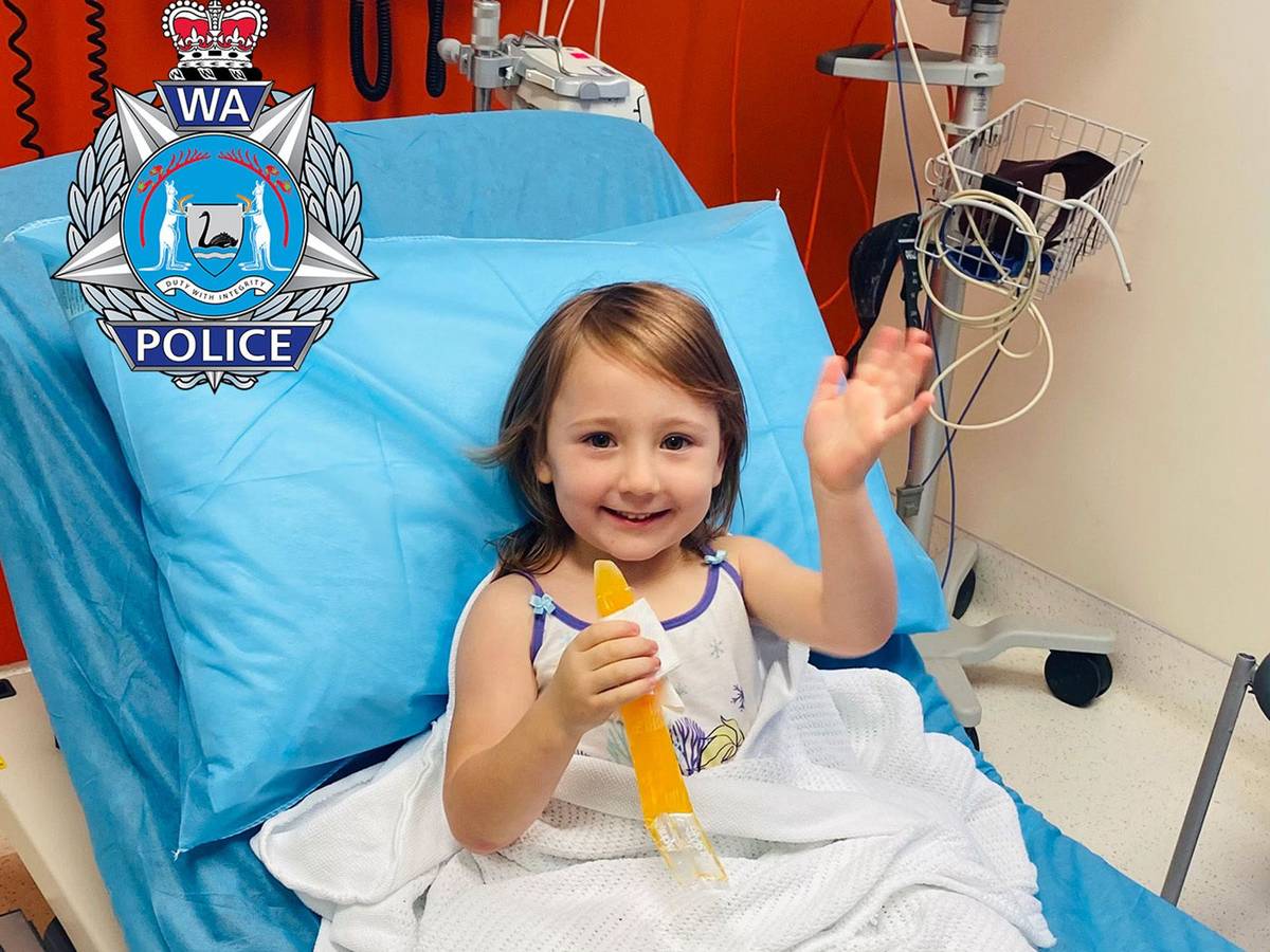 Die vierjährige Cleo wurde von der Polizei wiedergefunden und in ein Krankenhaus gebracht.