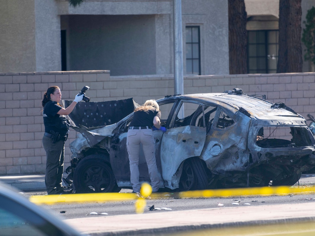 Das ausgebrannte Auto nach dem Unfall mit NFL-Profi Henry Ruggs III.