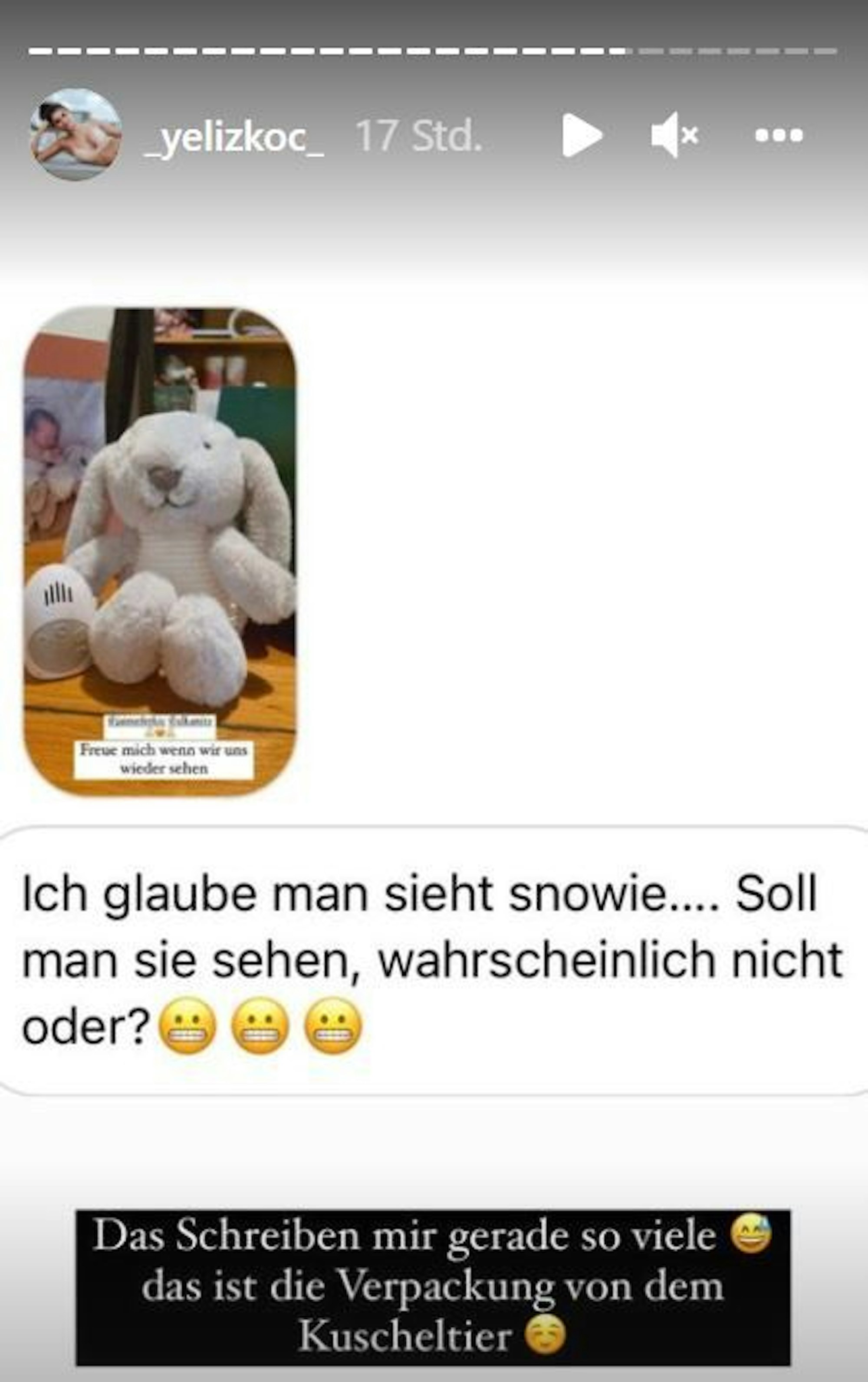Yeliz Koc postete diese Nachricht eines besorgten Fans am 3. November in ihrer Instagram-Story.
