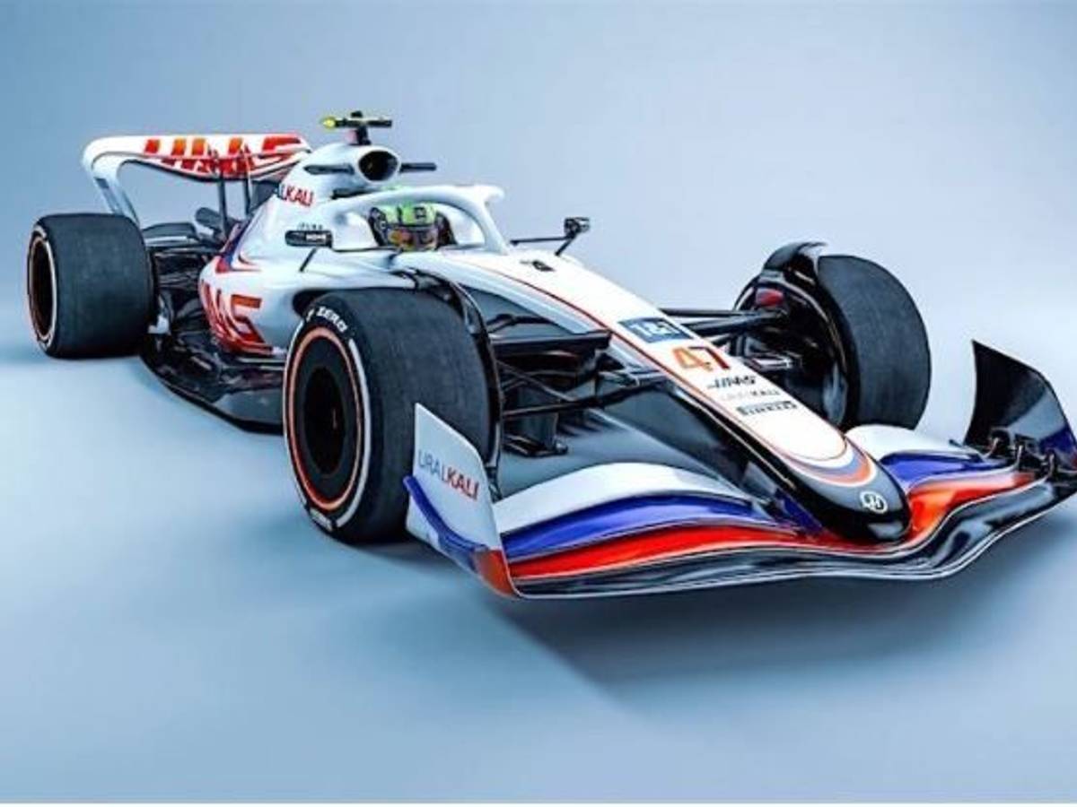 Eine Design-Studie der Formel 1 fürs 2022er Auto in Haas-Farben