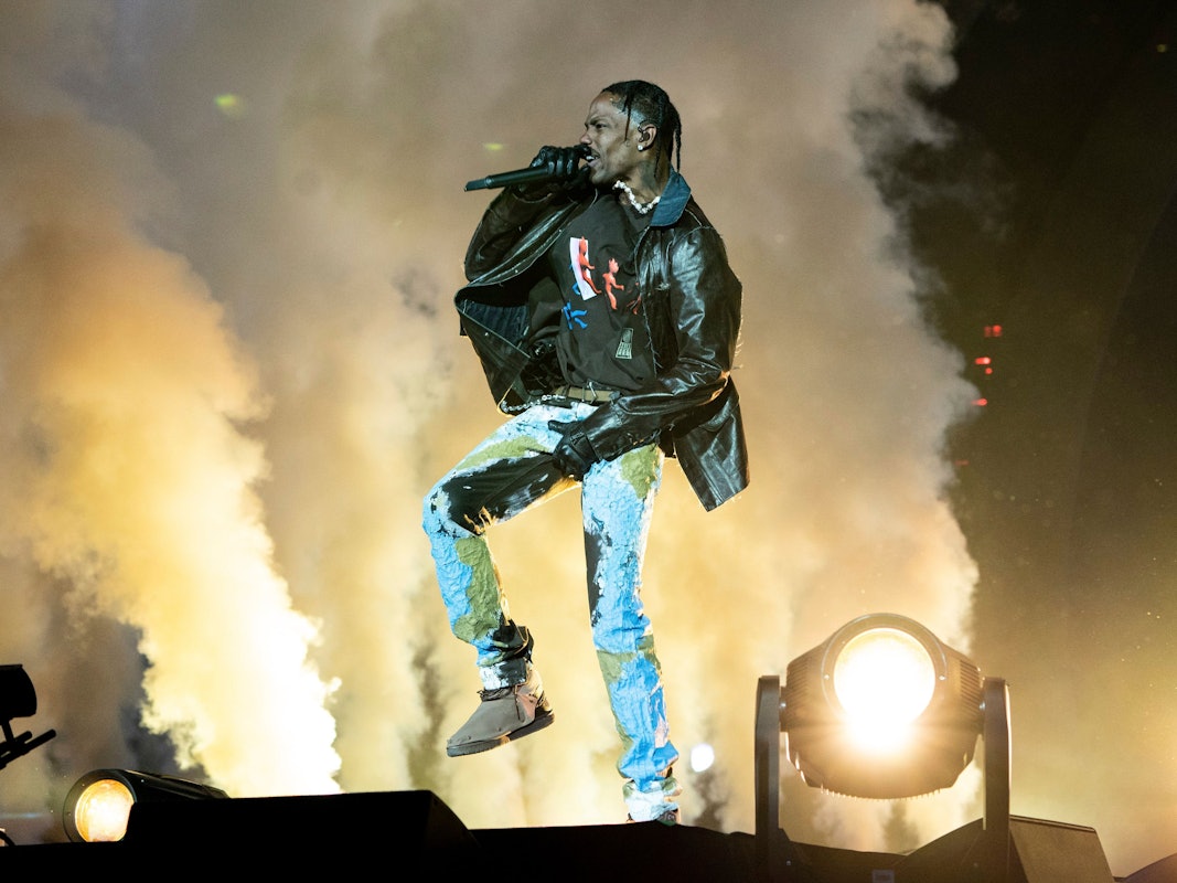 Travis Scott auf der Bühne des Astroworld Music Festival.