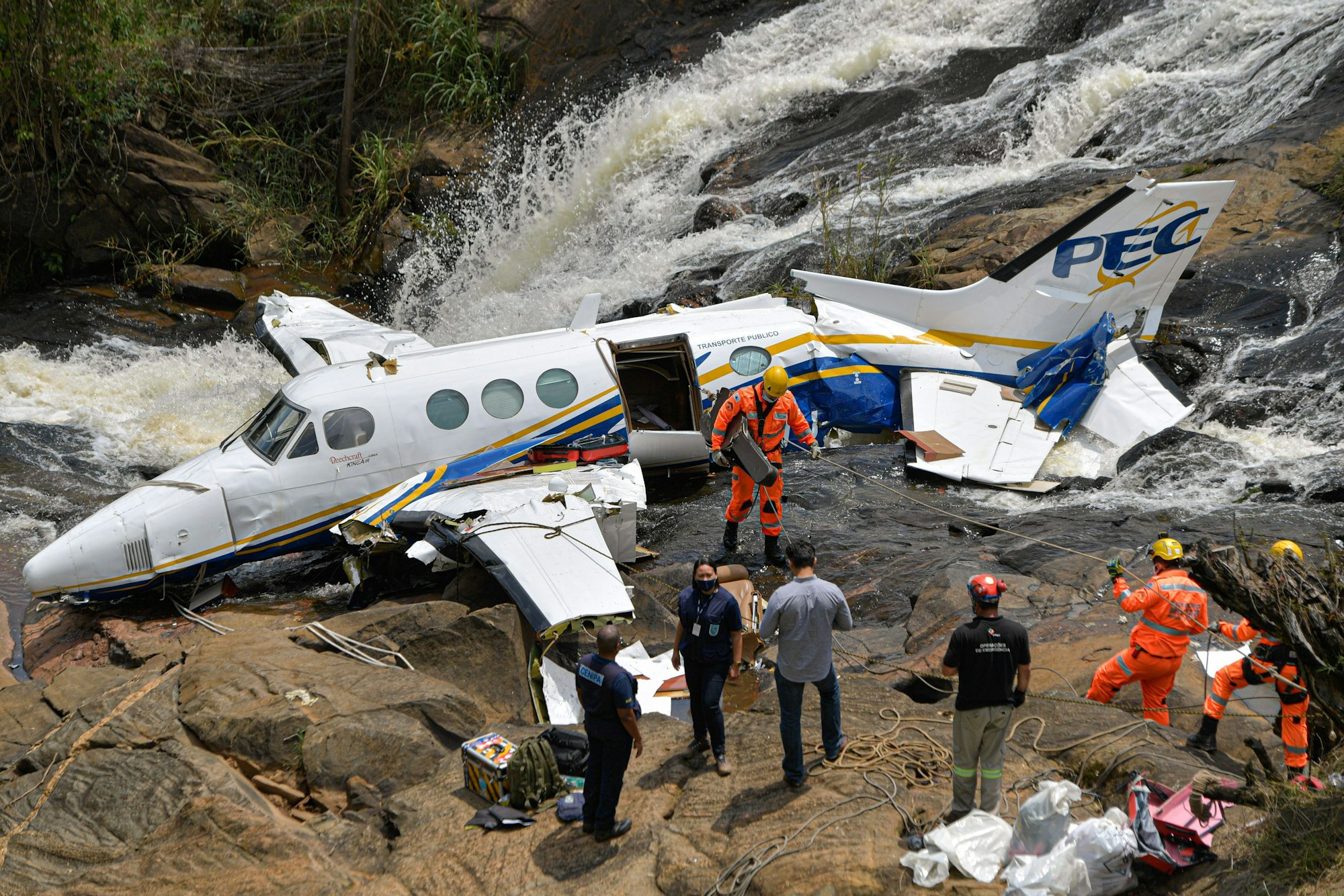 Das abgestürzte Flugzeug von Marilia Mendonca.