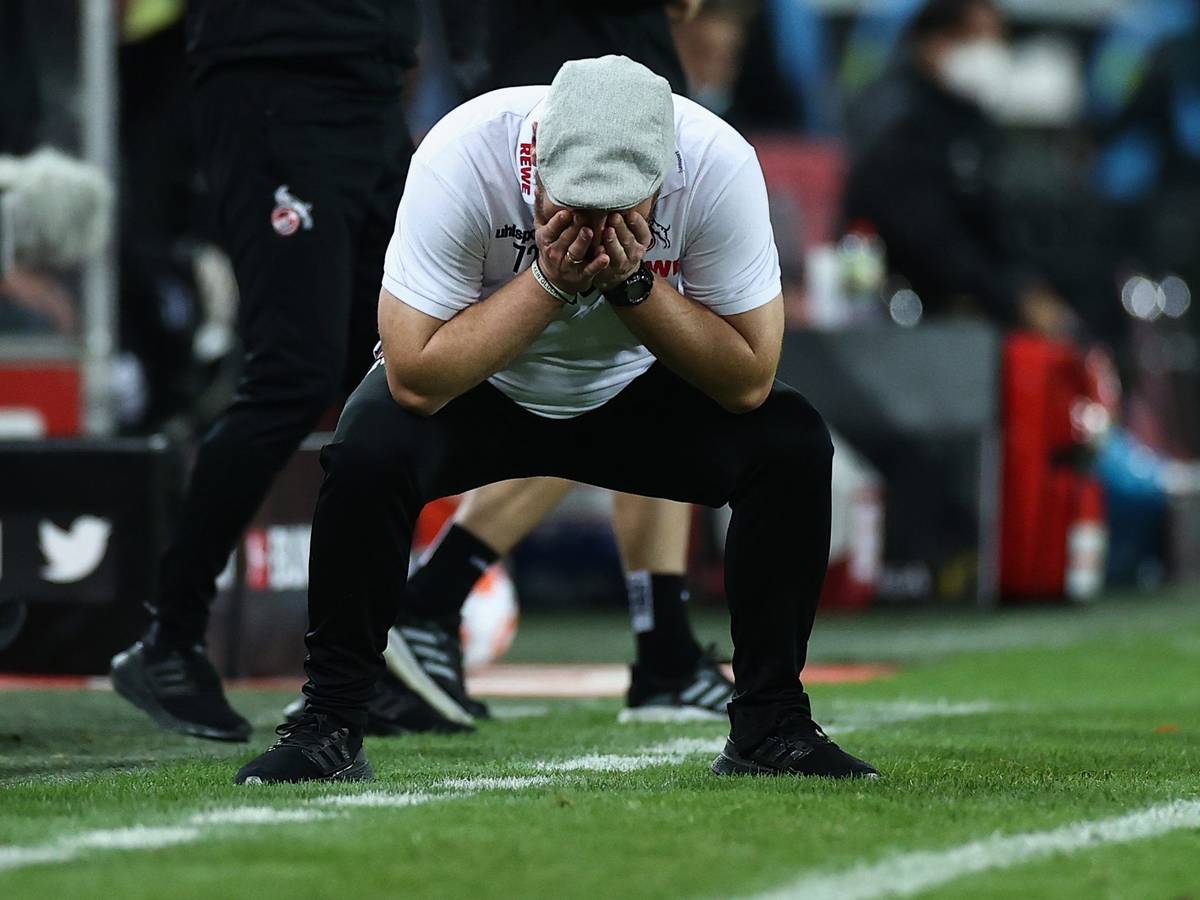 Kölns Trainer Steffen Baumgart reagiert nach 2:2.