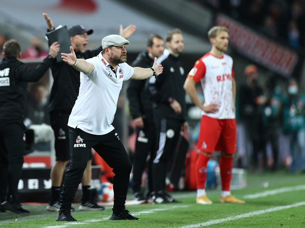 Steffen Baumgart trainiert den 1. FC Köln gegen Union Berlin.