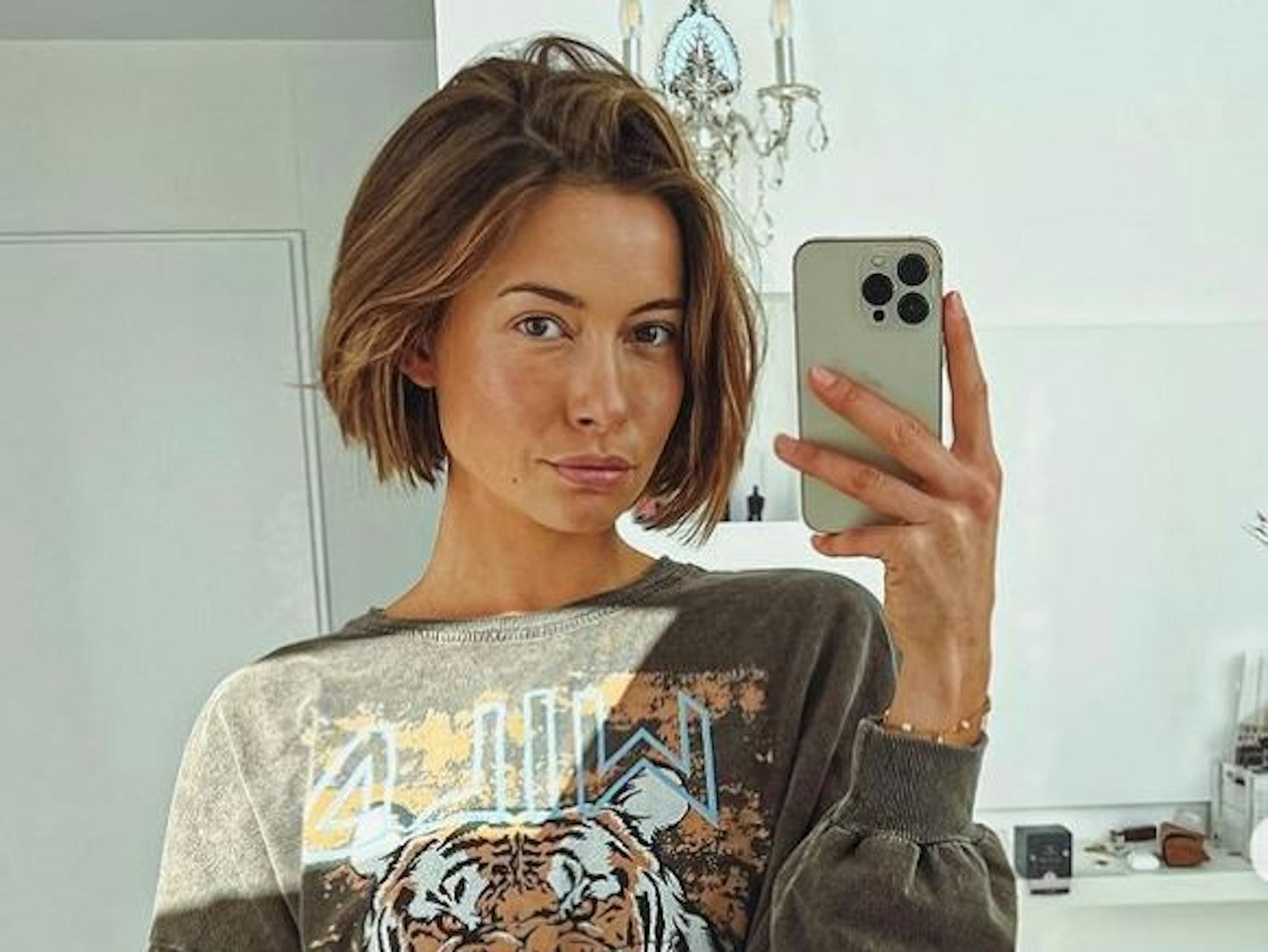 Jennifer Lange auf einem Selfie, dass sie am 25. Oktober auf Instagram hochgeladen hat