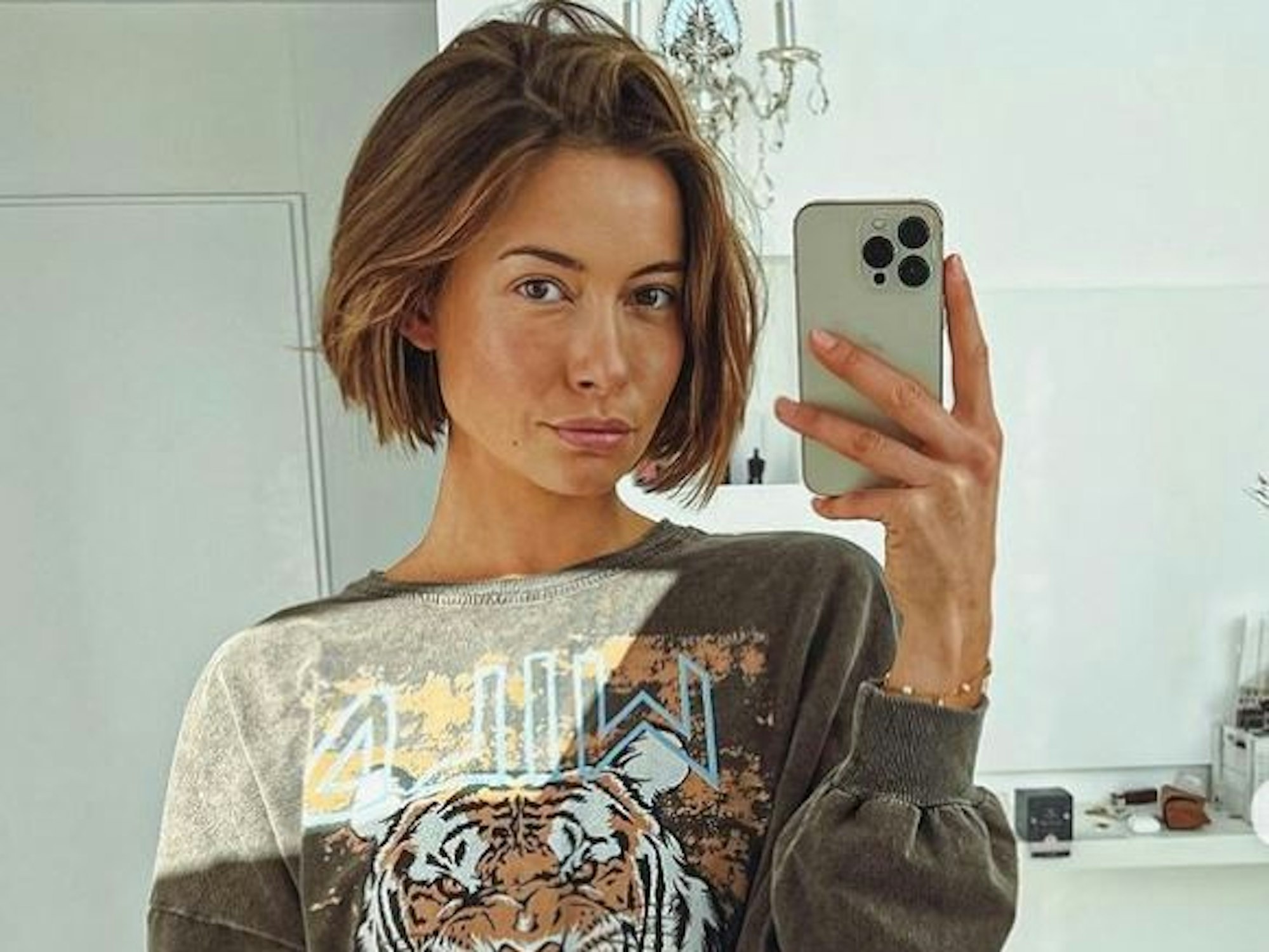 Jennifer Lange auf einem Selfie, das sie am 25. Oktober 2021 auf Instagram hochgeladen hat. Der Screenshot dient der Berichterstattung für EXPRESS.de.