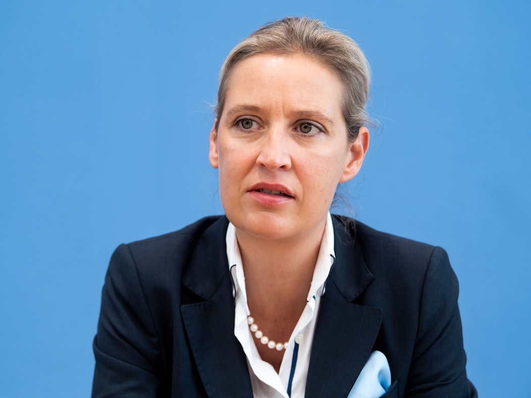 Auf dem Foto (aufgenommen am 27. September 2021) sieht man Alice Weidel.
