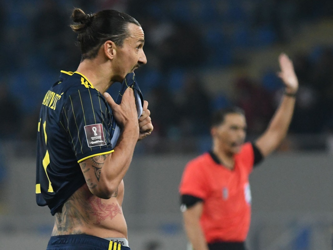 Zlatan Ibrahimovic spielt für Schweden in Georgien.