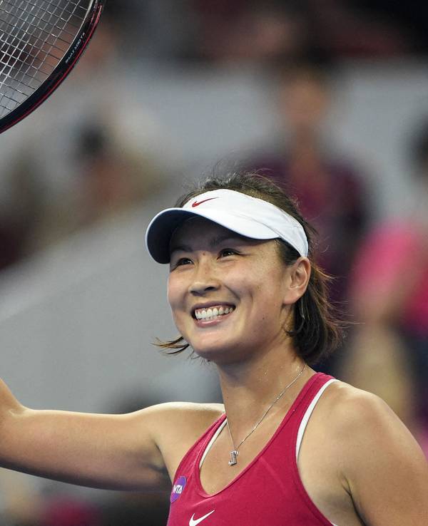 Tennis-Spielerin Peng Shuai nach dem Sieg über Venus Williams bei den China Open