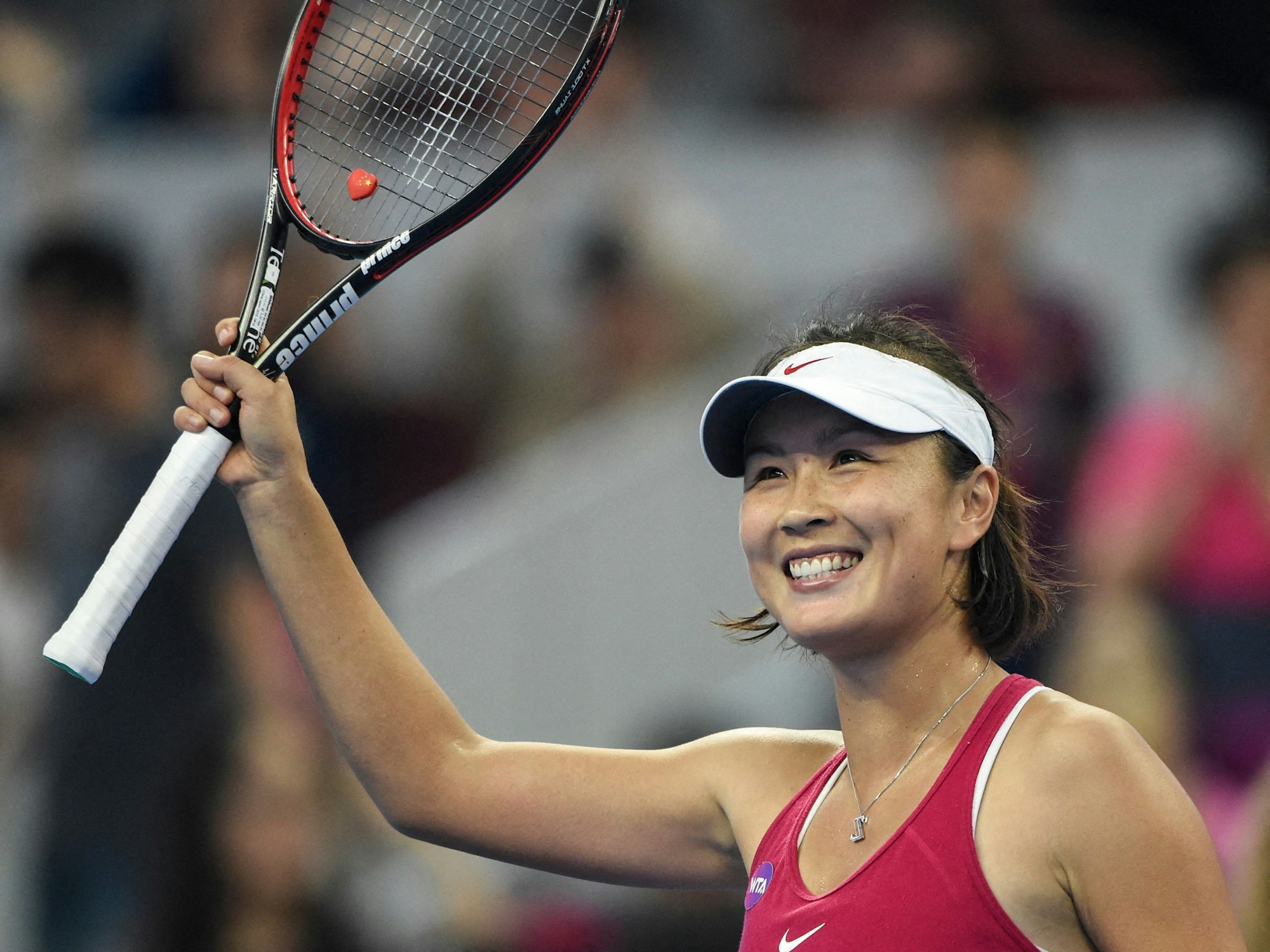 Tennis-Spielerin Peng Shuai nach dem Sieg über Venus Williams bei den China Open