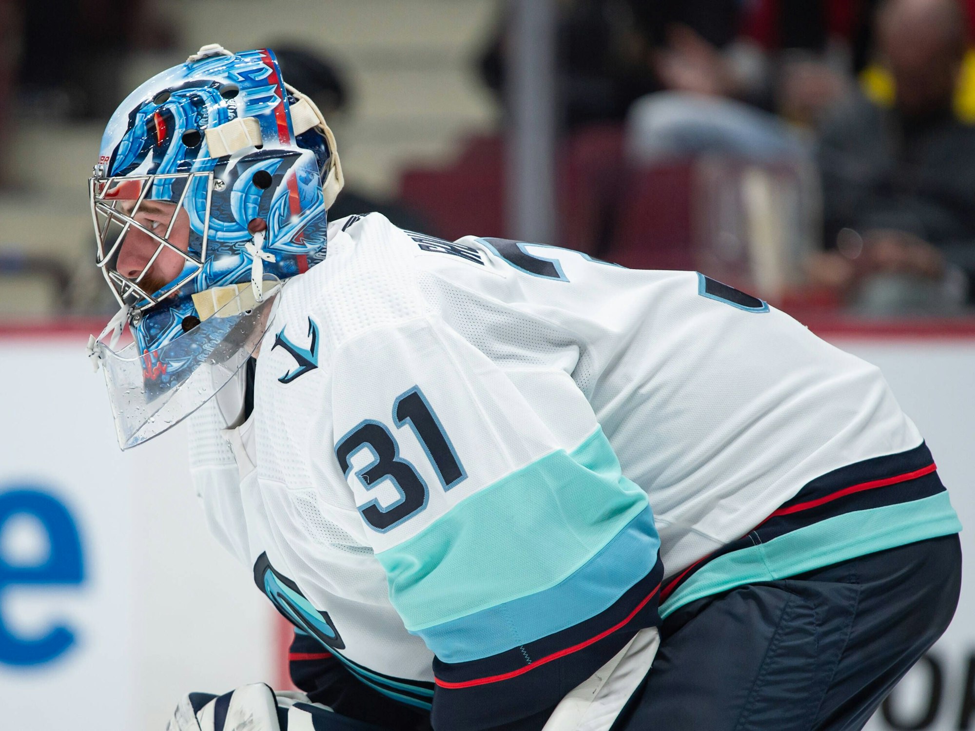 Philipp Grubauer hütet sein Tor.