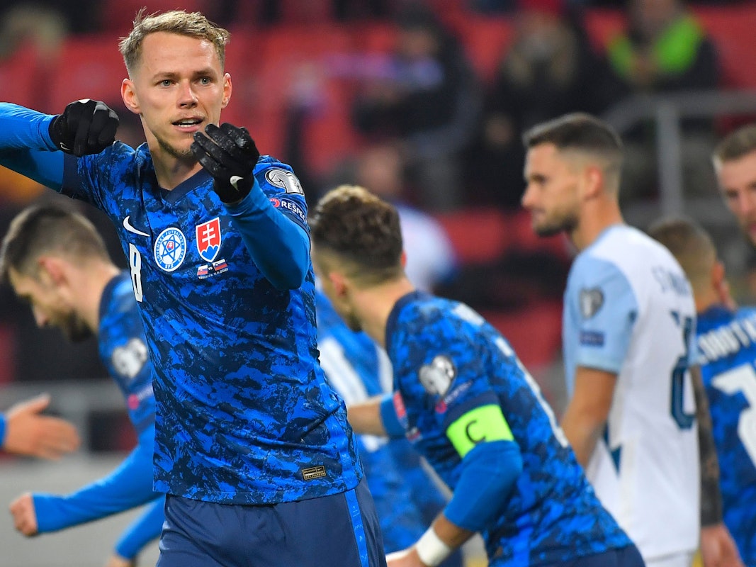 Ondrej Duda trifft für die Slowakei gegen Slowenien.