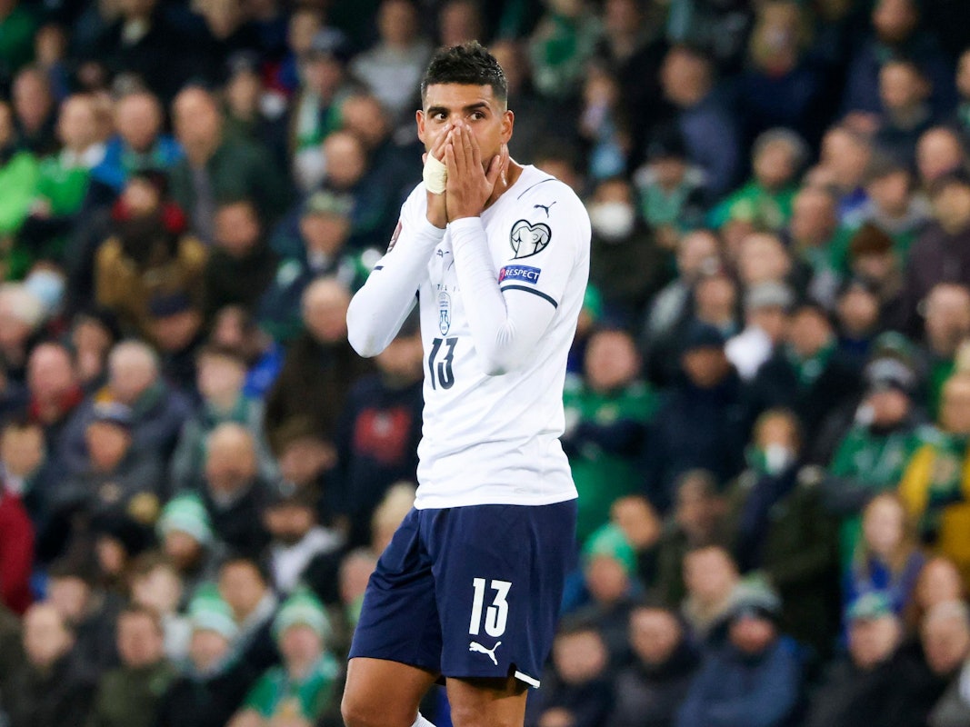 WM-Quali: Emerson aus Italien reagiert entsetzt nach dem 0:0 in Nordirland.