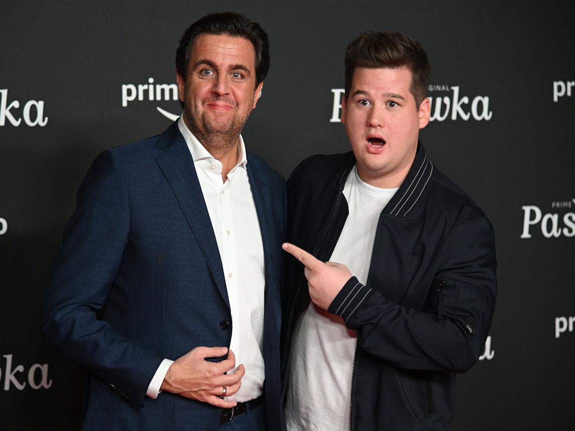 Chris Tall und Bastian Pastewka bei der Premiere der neuen Staffel der Comedy-Serie „Pastewka“.