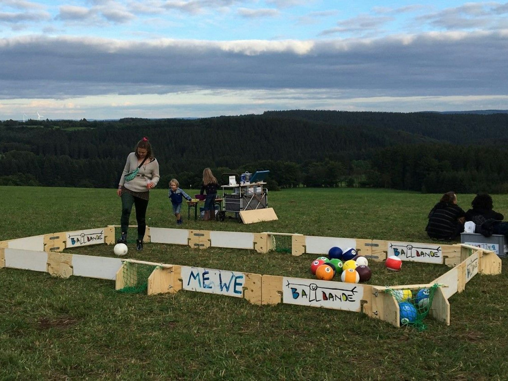 Die Ballbande aufgebaut im Einsatz