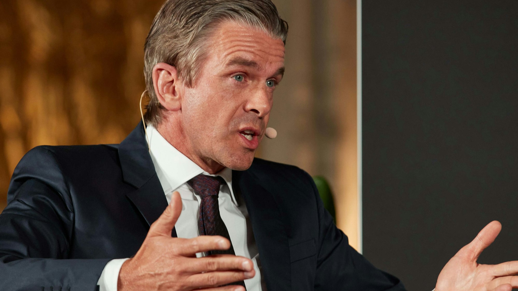 Markus Lanz bei der Veranstaltung „Das Triell: Jan Böhmermann, Markus Lanz und Giovanni di Lorenzo über Macht und Ohnmacht des politischen Journalismus“ im September 2021 in Hamburg