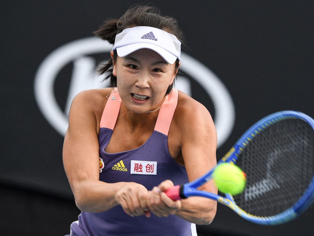 Peng Shuai beim Return im Match gegen Nao Hibino
