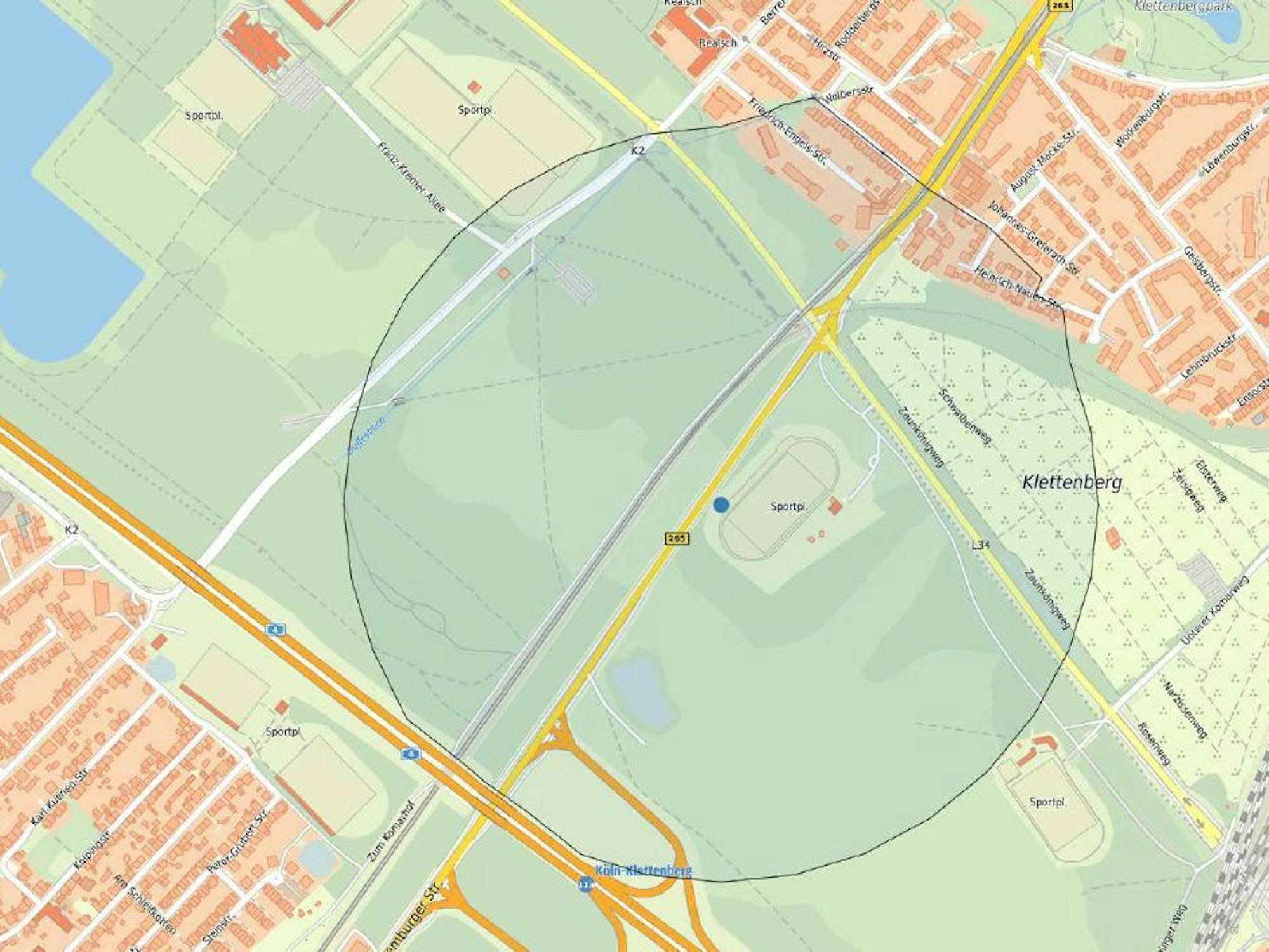 Köln: Bombe Skizze Klettenberg