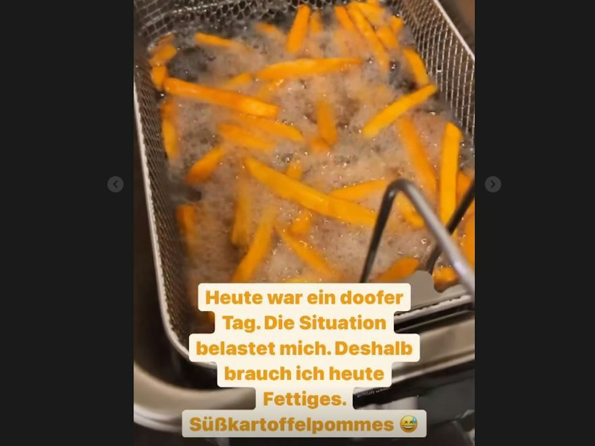 Cathy Hummels tröstet sich mit Süßkartoffelpommes.