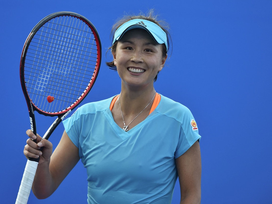 Tennis-Star Peng Shuai feiert ihren Sieg über Daria Kasatkina bei den Australian Open 2017