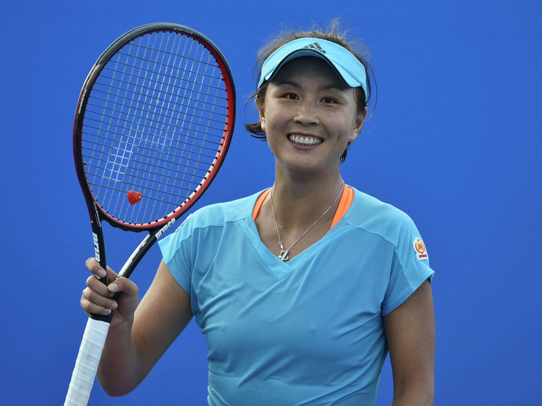 Tennis-Star Peng Shuai feiert ihren Sieg über Daria Kasatkina bei den Australian Open 2017