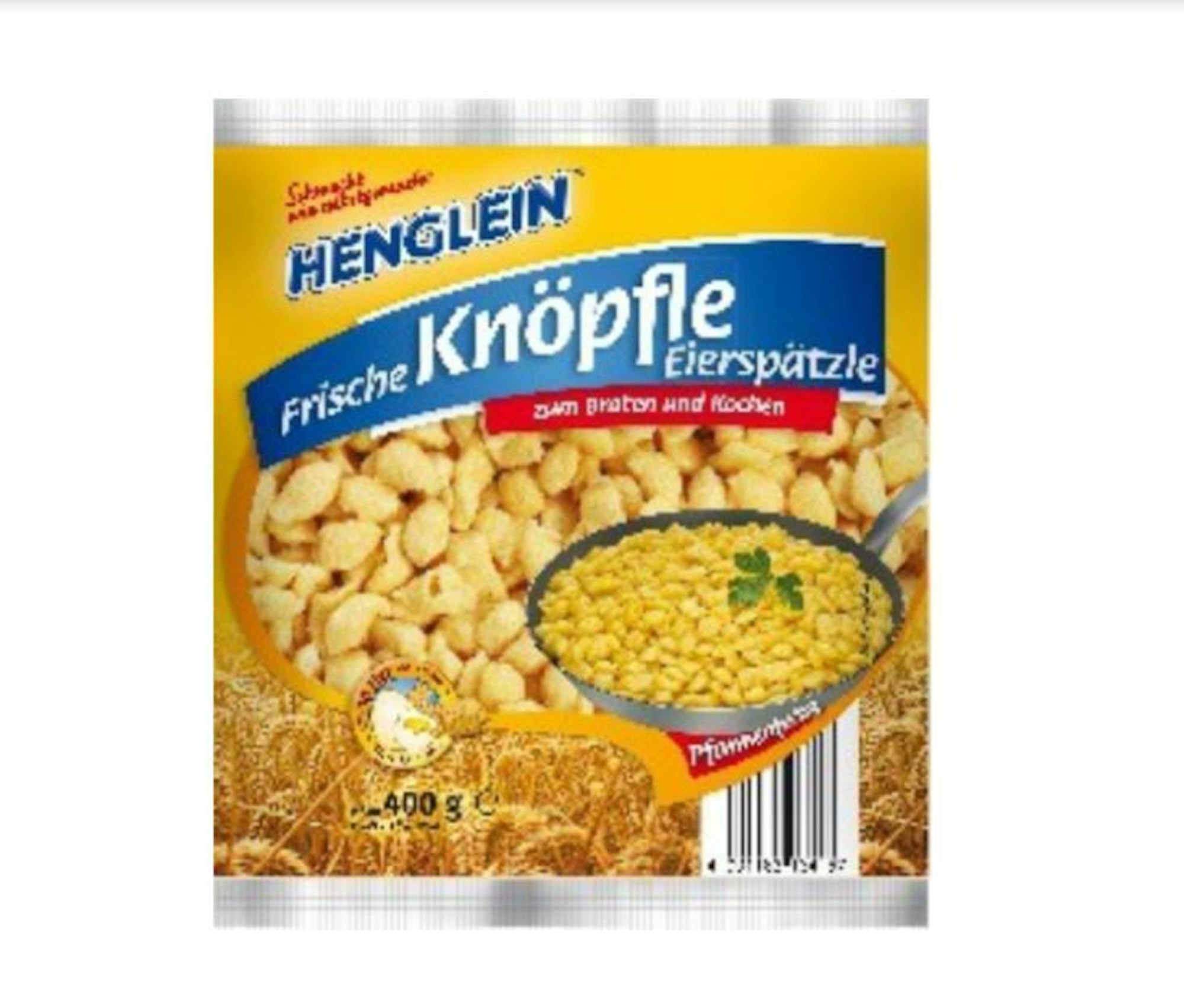 Die Hans Henglein & Sohn GmbH ruft das Lebensmittel „Henglein Frische Knöpfle 400g“ mit dem Mindesthaltbarkeitsdatum 9.12.2021 und der Chargennummern mit den ersten 5 Ziffern 42442 zurück.