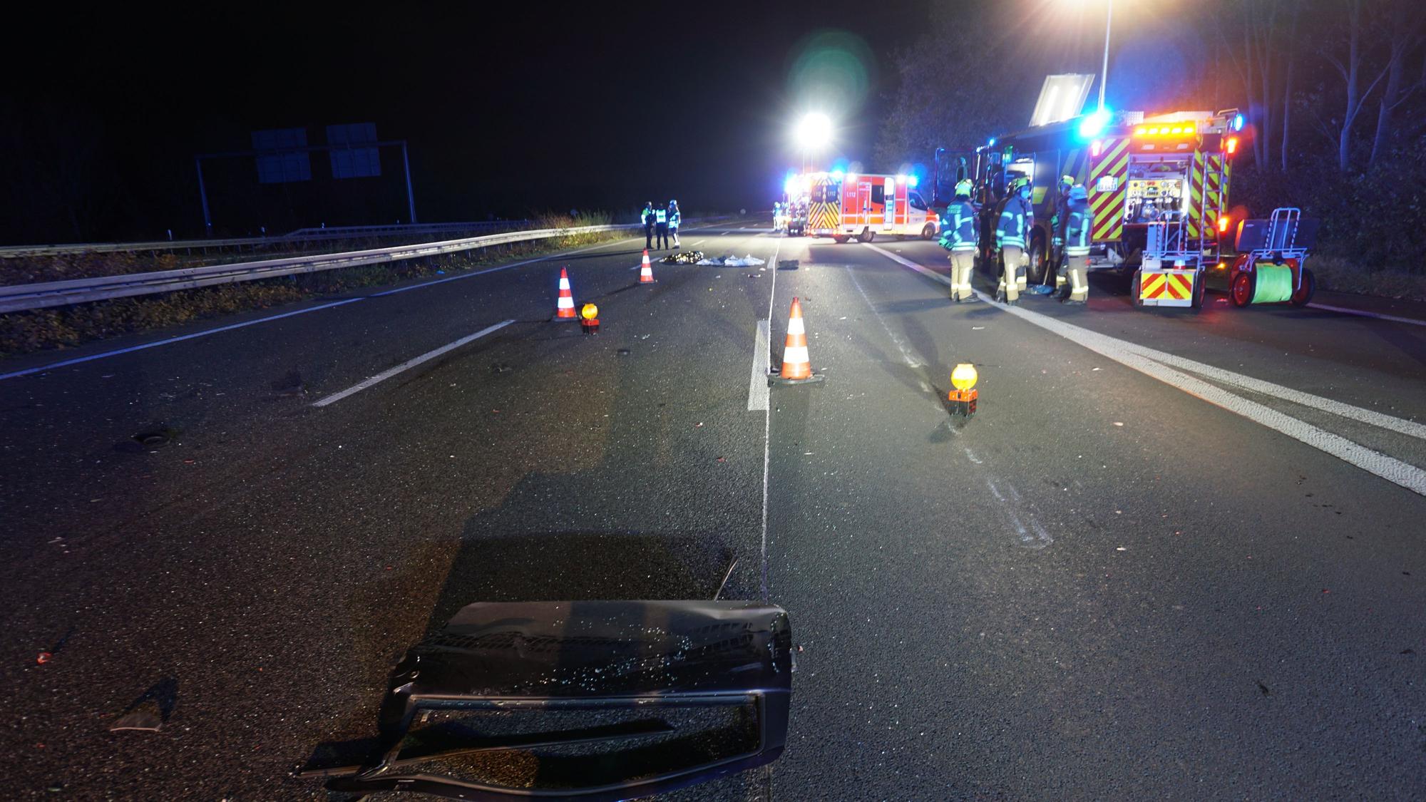 Unfallstelle auf der A3 am 22. November