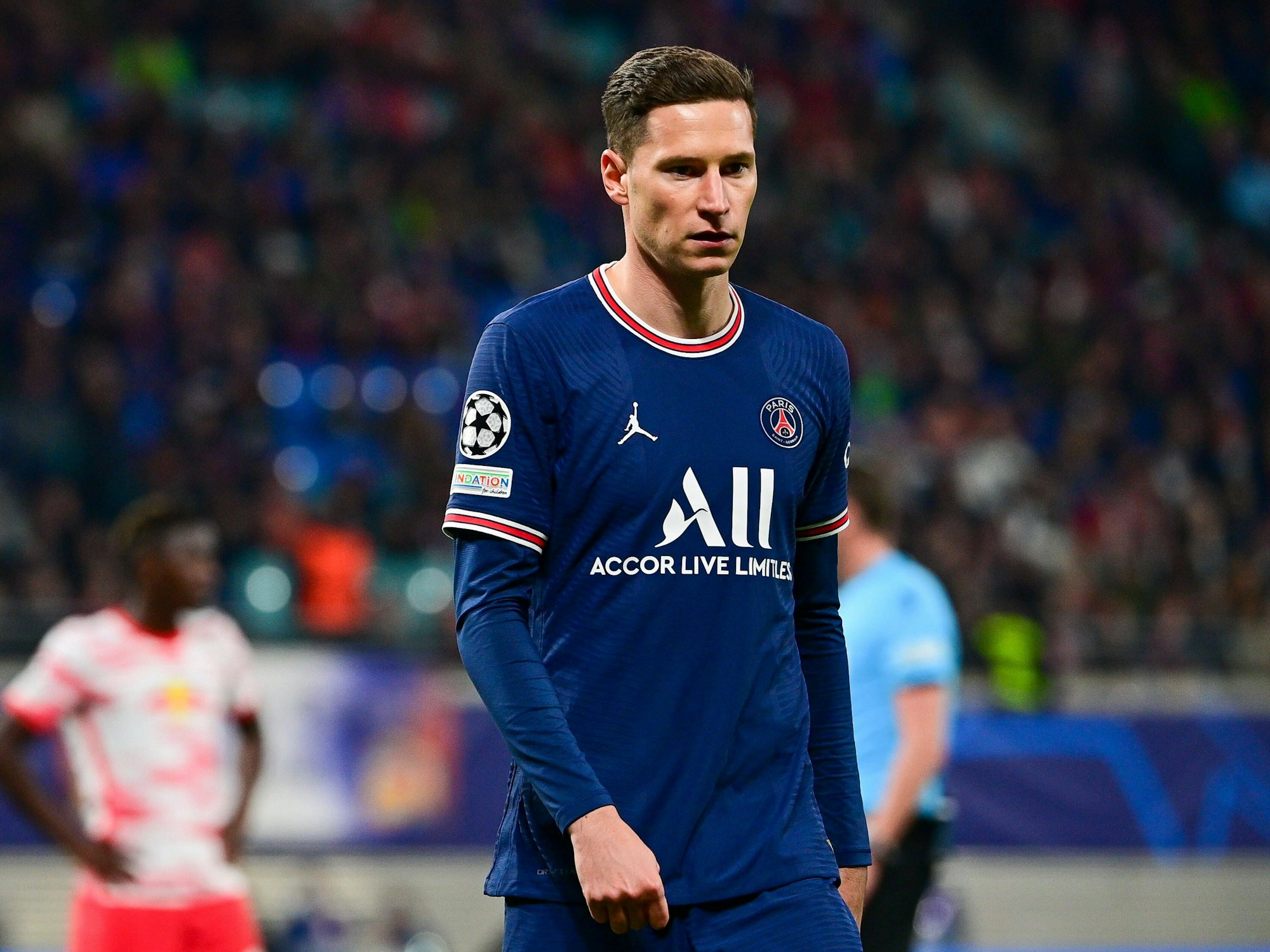 Paris-Spieler Julian Draxler beim Champions-League-Spiel in Leipzig.