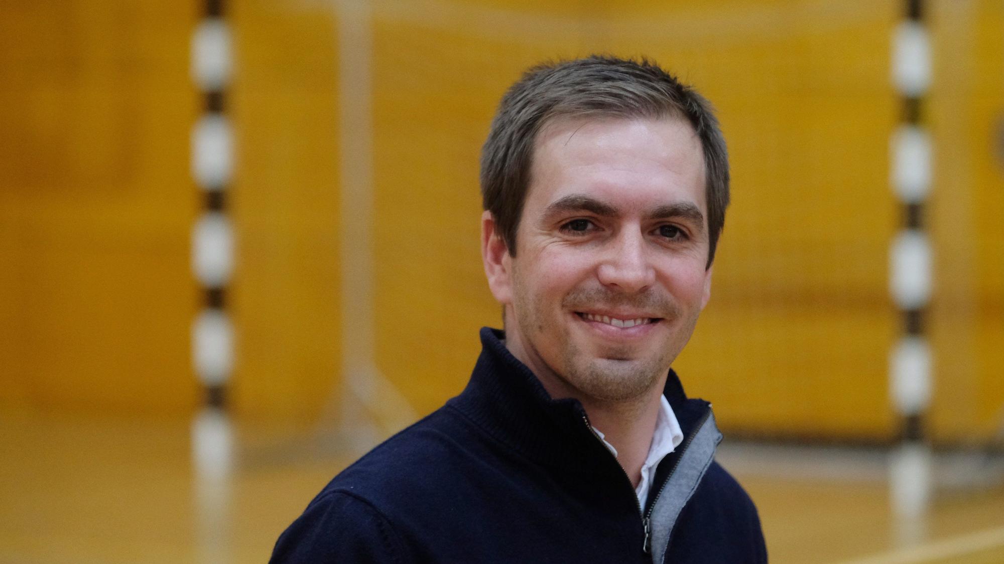 Fußball-Legende Philipp Lahm bei einer Pressekonferenz in Leipzig bezüglich des Standorts für die Europameisterschaft 2024.