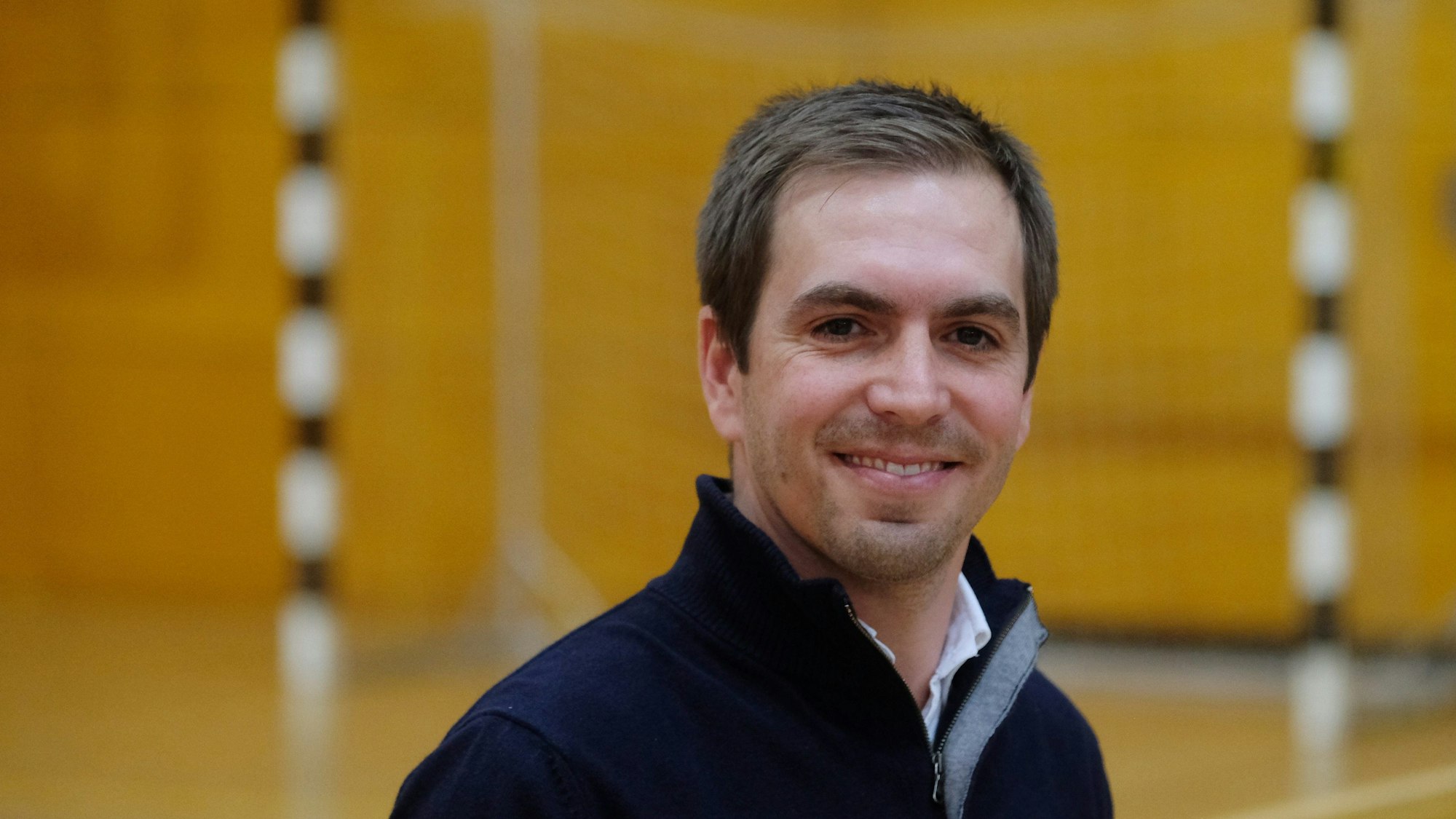 Fußball-Legende Philipp Lahm bei einer Pressekonferenz in Leipzig bezüglich des Standorts für die Europameisterschaft 2024.