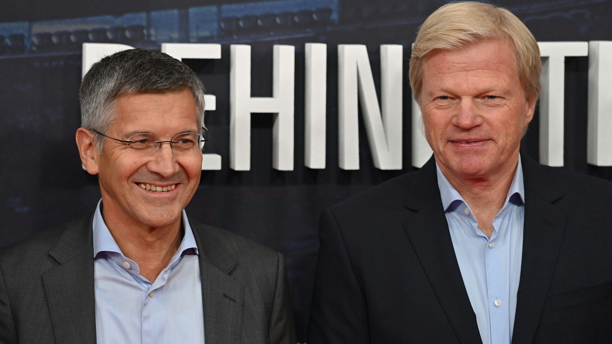 Herbert Hainer und Oliver Kahn bei einer Kino-Premiere.